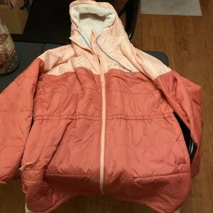 Columbia Two Tone Pink Coral Sherpa Jacket XXL